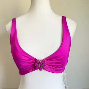 Trina Turk Atlas Buckle Bikini Top NEW in Pink Size 6 thumbnail 3