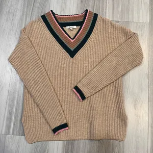 medewell Women Beige V-Neck‎ Sweater thumbnail 1