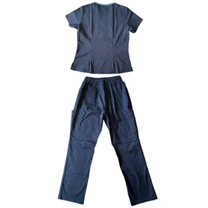 DAGACCI Navy Scrubs Top and Pants Set, Small Blue Size M thumbnail 2