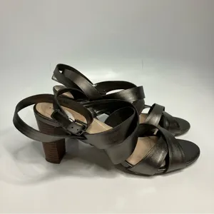 Lands End silver leather Strappy Sandals size‎ 9.5 thumbnail 2