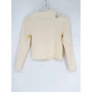 Anthropologie Cut Out‎ Neck Pullover Top Women's Size M Cream thumbnail 3