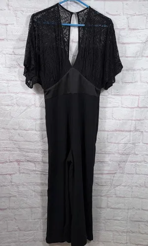 XOXO Black Lace Wide Leg Jumpsuit Women’s Medium Elegant Evening Party thumbnail 1