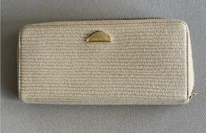 Nina Ricci Textured Leather Raffia Style Long Wallet Excellent pre-loved thumbnail 1