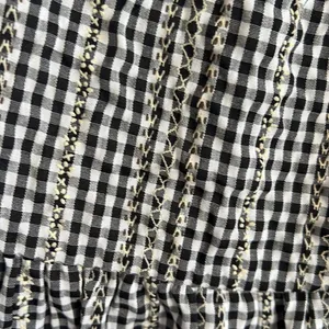 Altard State Gingham Embroidered Daisy Floral Ruffle and Smocked Detailing M thumbnail 5