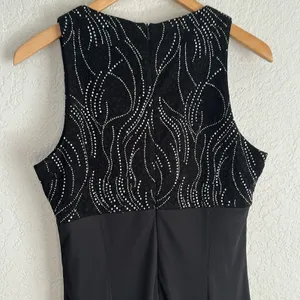 Alex Evenings Black Sleeveless Maxi Formal Dress Sparkle Event Wedding Party thumbnail 5