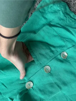 Show Me Your MuMu Green Short-Sleeve Bicoastal Linen Blazer Romper thumbnail 4