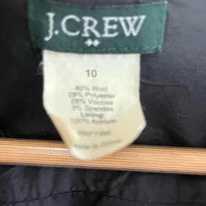 J.Crew Phoebe Women’s Wool Blend Ruffle Neck Shift Dress Black Sz 10 Vintage Y2K thumbnail 3