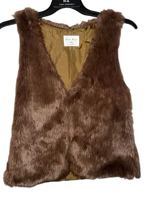 Love Tree dark brown faux leather vest thumbnail 1