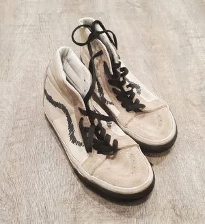 Vans SK8 Hi Reissue DIY Black/True White Unisex Skate Shoes Size 5 (M) 6½ (W) thumbnail 3