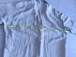 . Vintage 90s Polo Ralph Lauren Camp Shirts Mens L Linen Beige Classic Shirt Butt thumbnail 2