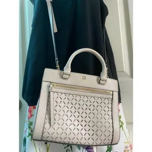 kate spade medium handbag w strap white leather cr thumbnail 8
