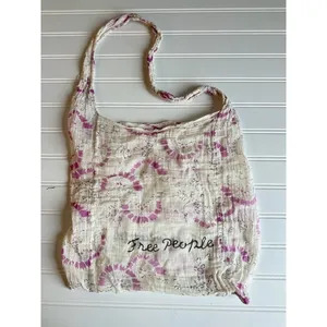 Free People Tote Shoulder Bag Lightweight Gauzy Boho‎ Hippie Cotton Shopping thumbnail 4