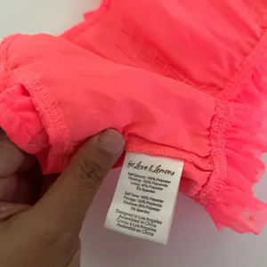 For Love & Lemons Women’s Ruffled Crop Top - Neon Coral thumbnail 6