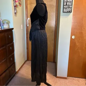 Rabbit Rabbit Rabbit Designs vintage black sleeveless velvet satin dress 8 goth thumbnail 4