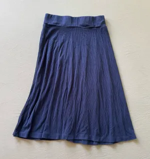 Jay Basic Ribbed A-Line Midi Skirt thumbnail 1