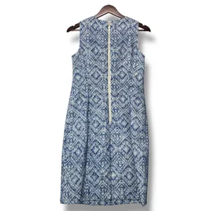 Etcetera Blue Geometric Sheath Dress Size 4 Work‎ Office Business Casual Career thumbnail 3