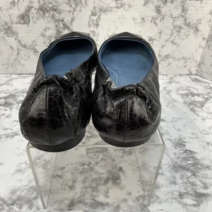 Biala Black Leather Square Toe Ballet Flats Size 8 Made in Italy thumbnail 6
