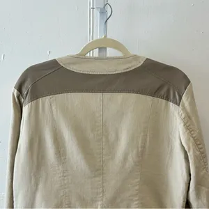 Apt. 9 Women’s Faux Leather Moto Style Zip Up‎ Jacket Windbreaker Cream Large thumbnail 7