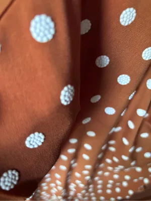 Robbie Bee Rust with White Polka Dots Tie-Waist Short Sleeve Top thumbnail 4