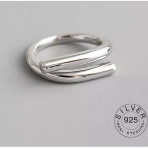 Boutique Unisex Solid Wrap‎ 925 Sterling Silver Band Ring, Adjustable thumbnail 13