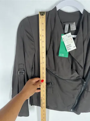 H&M Divided NWT Draped Moto‎ Zip Jacket Size thumbnail 9