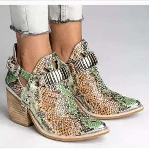 Jeffrey Campbell Calhoun Snakeskin Booties NEW thumbnail 1
