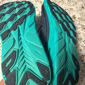 Hoka Dark Blue and Aqua Running Shoes thumbnail 4