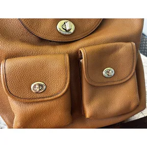Coach Charlie Backpack Brown Pebbled Leather Turnlock F37582 thumbnail 14