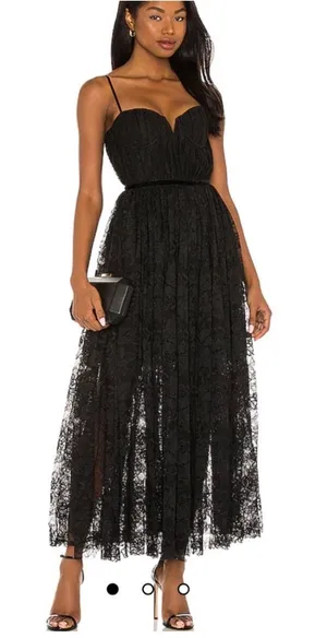 Revolve Sau Lee Selena Black Lace Dress thumbnail 1
