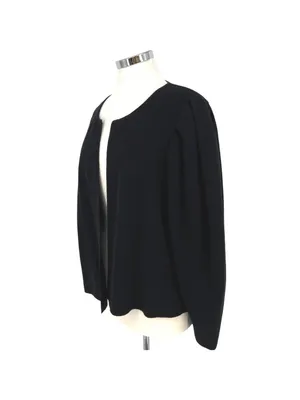 Express Black Puff Sleeve Open Cardigan Sweater Minimalist Quiet Luxury Size XL thumbnail 4
