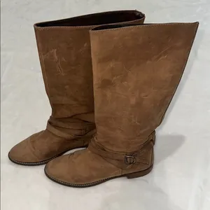 1937 Footwear Brown Over the Knee Suede Boots with Timeless Style thumbnail 1