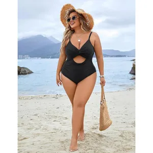 Blooming Jelly BLACK Plus Size Bathing Suit Tummy Control Cut Out Swimsuit 3XL thumbnail 4