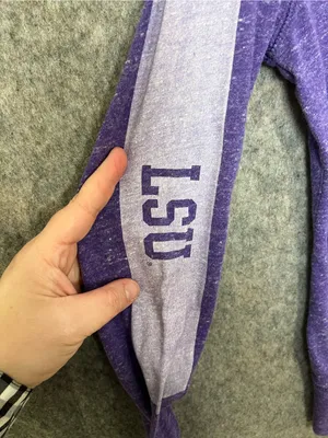 Nike Womans‎ XS LSU Purple Zip-Up Hoodie with Tiger Logo lightweight thumbnail 4