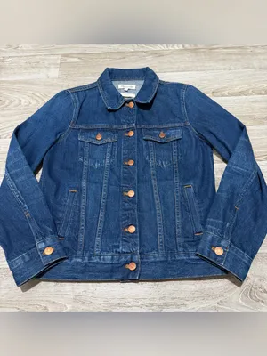 Madewell Women’s Classic Blue Denim Jacket Size Medium thumbnail 4