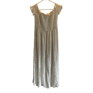 Forever 21 yellow floral Cottagecore stretchy maxi dress cap sleeve medium thumbnail 2