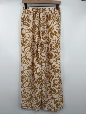 Philosophy Republic Floral Wide Leg Pull-On Pants S NWT Tan Cream thumbnail 3