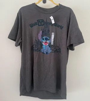 NWT Disney Parks Disney World Stitch Castle Graphic Tee Size Medium thumbnail 1