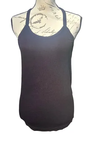 Zyia Active Black Racerback Tank Top Ribbed Scoop Neck ZA3341 Womens Medium‎ thumbnail 1