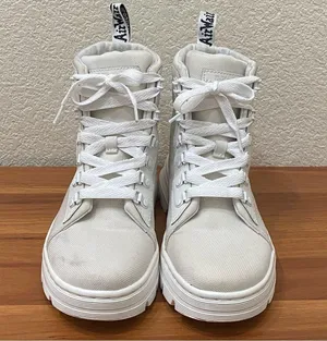 DR. MARTENS Combs Platform Boots in White Ajax+Extra Tough Poly Lace Up Boots 8 thumbnail 3