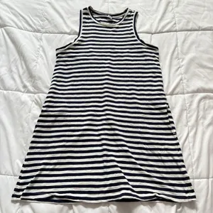 Womens Size Small White Striped Tank Midi Dress‎ Pockets Summer Beach Classic thumbnail 1