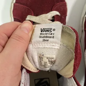 Vans Off the Wall Burgundy High Top Suede Skate Sneakers women’s size 8 thumbnail 11