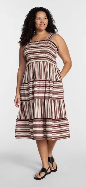 Terra & Sky Striped Tiered Maxi Sundress thumbnail 1