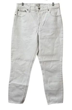 Abercrombie & Fitch The Skinny High Rise Jeans Women Size 31/12R White‎ Preppy thumbnail 1