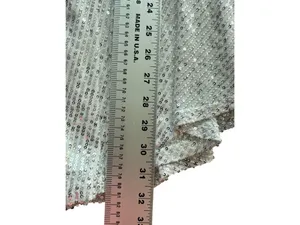 Women White Sequin Mini V Neck Loose Dress thumbnail 6