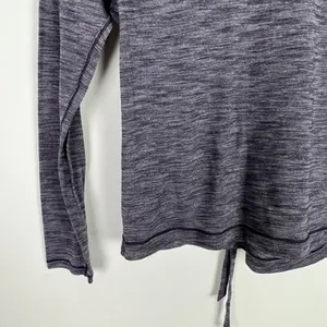 Lululemon Laced With Intent Long Sleeve Heathered Black Grape Size 2 EUC L2152 thumbnail 5