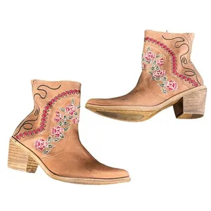 Anthropologie Marco Delli Embroidered Leather Western Boot Size 36 Floral Cowboy thumbnail 10