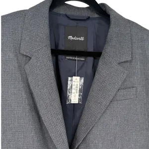 NWT Madewell Women's Sutter Crop Blazer Jacket Grey Italian Fabric NM509 Size XL thumbnail 8