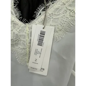 Chicos Black Label Lace Trim V-Neck‎ Tank Top Ecru Black Large 2 570239298 thumbnail 7
