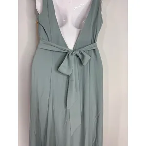 Show Me Your Mumu Jenn‎ Maxi Dress in Silver Sage Crisp Blue V Neck| XXS | NWT thumbnail 9