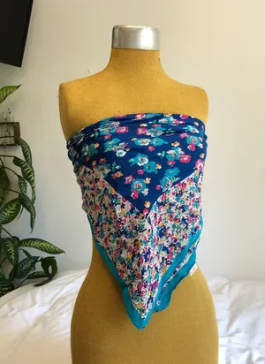 Floral 100% silk scarf Multi thumbnail 1